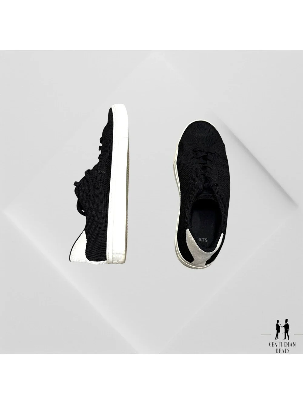 Greats Brooklyn Men’s Royale Knit Sneakers Shoes Black White Lace Up Low Top 12